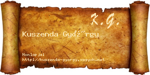 Kuszenda György névjegykártya