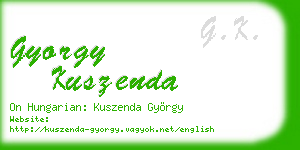 gyorgy kuszenda business card